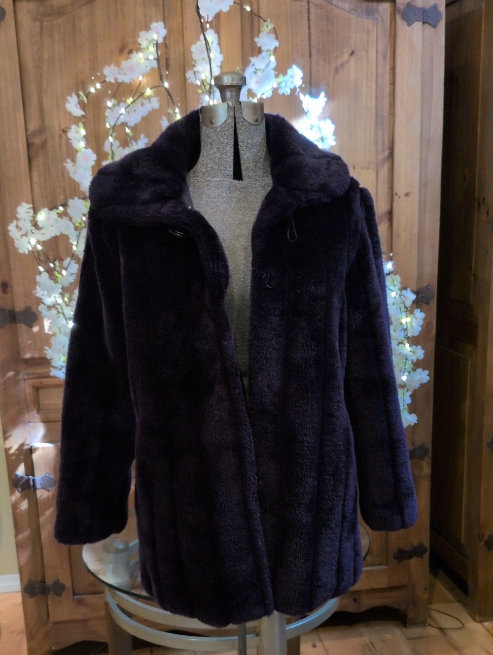 Faux Fur Coat Deep Purple